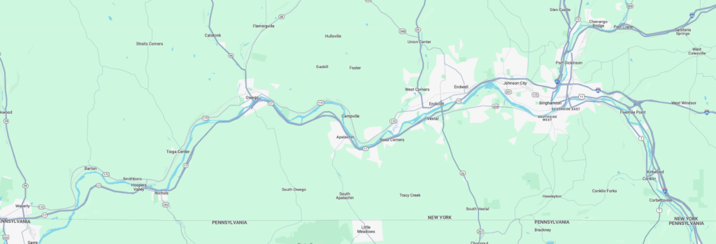 A map of the Susquehanna river.